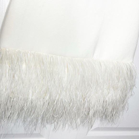CYNTHIA ROWLEY - Bonded Feather Dress - White - Size Medium / Large* - Picture 9 of 10